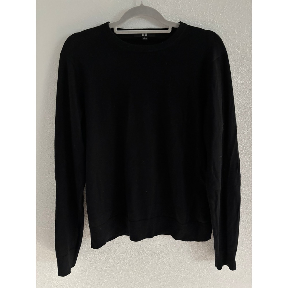 Uniqlo Wool Sweater Mens Large Black‎ Wool Capsule Minimalist Luxury Ski